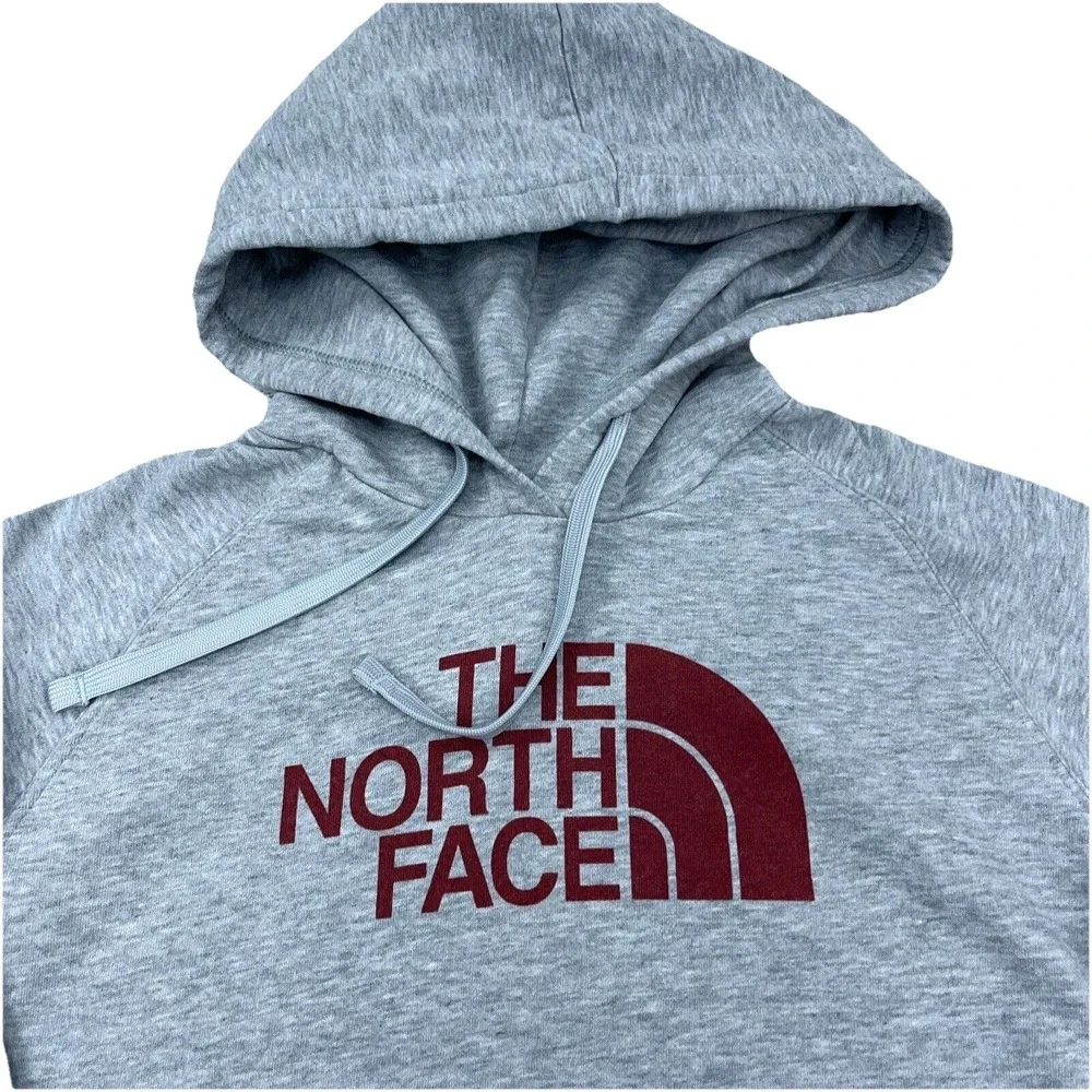 North Face Hoodie Women Small Gray Sweatshirt Sweater Spell Out Heather Ladies *